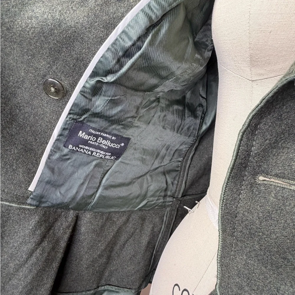 Banana Republic Double-Breasted Green Italian Wool Military Style Jacket‎